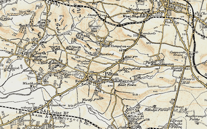 Old map of Burford Cross in 1899