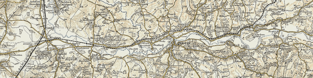Old map of Burford in 1901-1902