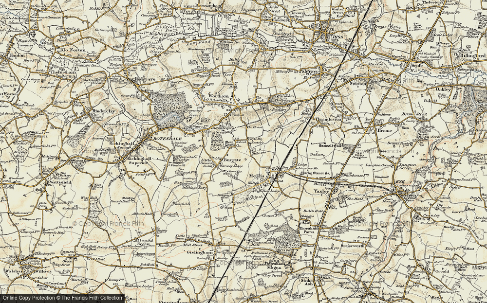 Old Map of Burgate, 1901 in 1901