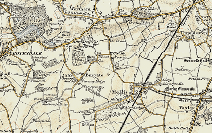 Old map of Burgate in 1901