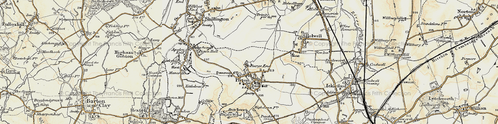 Old map of Burge End in 1898-1899