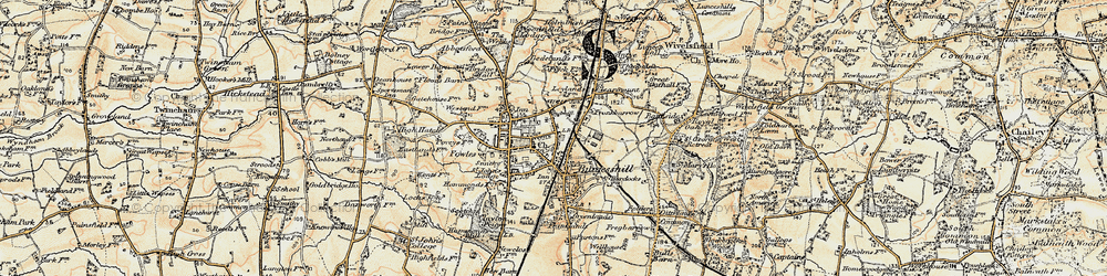 Old map of Burgess Hill in 1898