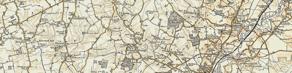 Old map of Burgh in 1898-1901