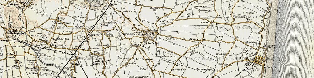 Old map of Bratoft Corner in 1901-1903