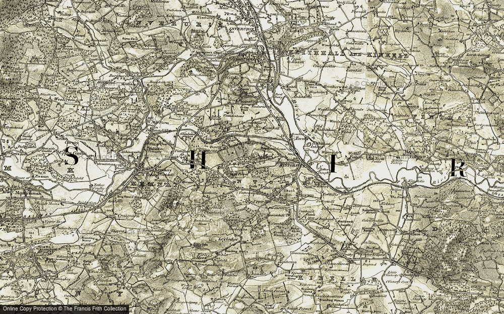 Historic Ordnance Survey Map Of Burgh Muir, 1909-1910