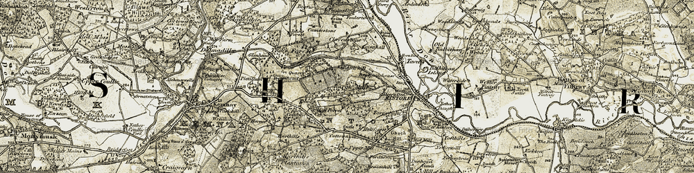 Old map of Burgh Muir in 1909-1910