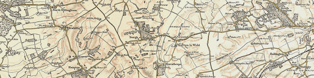 Old map of Burgh on Bain in 1903