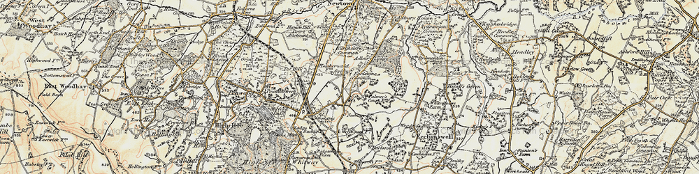 Old map of Burghclere in 1897-1900