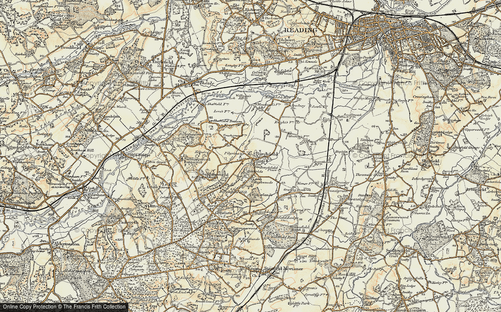 Old Map of Burghfield, 1897-1900 in 1897-1900