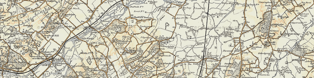 Old map of Burghfield in 1897-1900