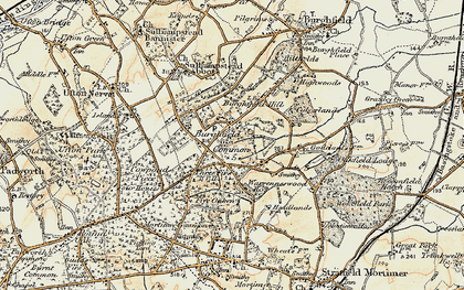 Old map of Burghfield Common in 1897-1900