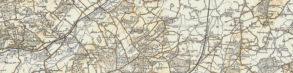 Old map of Burghfield Hill in 1897-1900
