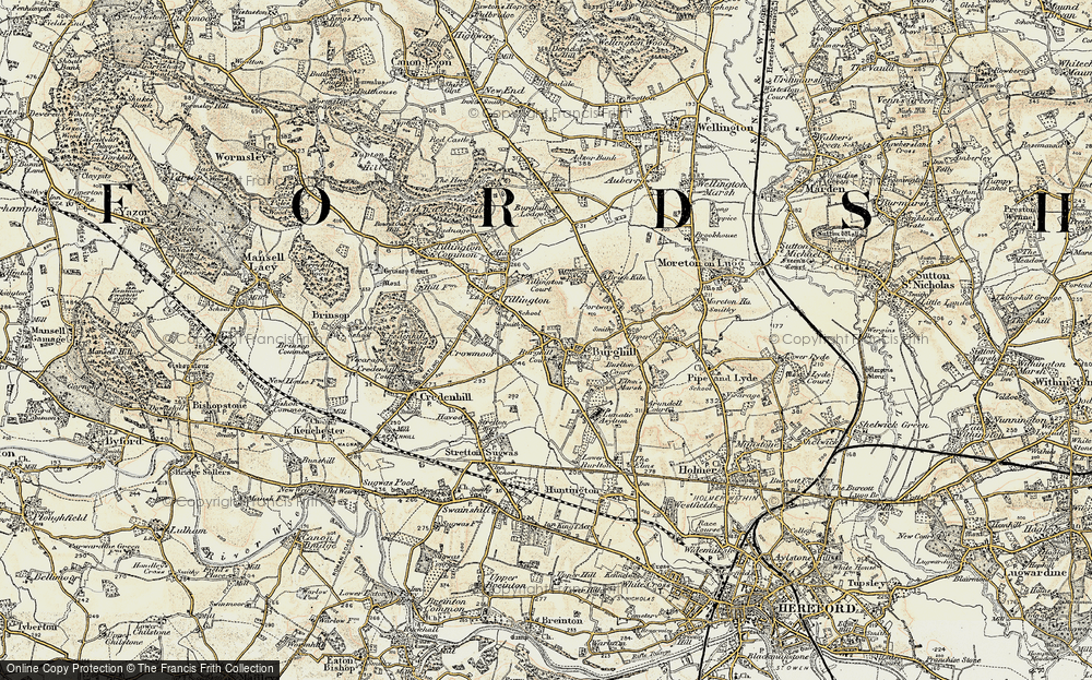 Old Map of Burghill, 1900-1901 in 1900-1901