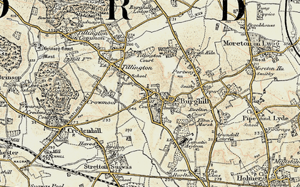 Old map of Burghill in 1900-1901