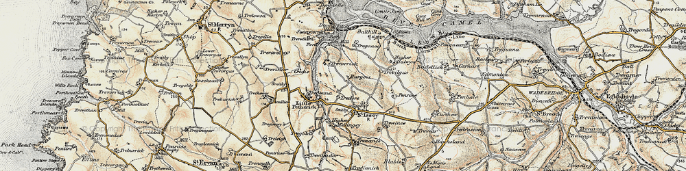 Old map of Burgois in 1900