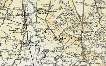 Old map of Bridge Woods in 1897-1898