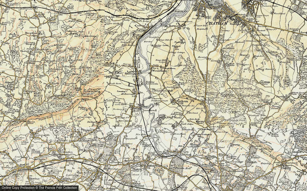 Old Map of Burham Court, 1897-1898 in 1897-1898