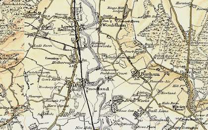 Old map of Burham Court in 1897-1898
