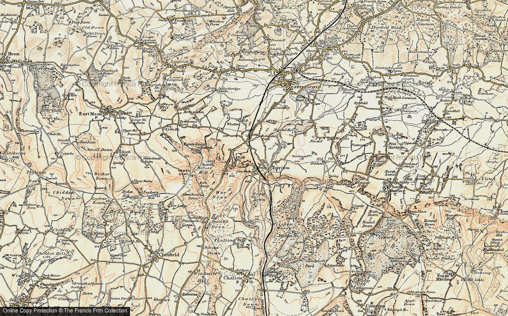Old Map of Buriton, 1897-1900 in 1897-1900