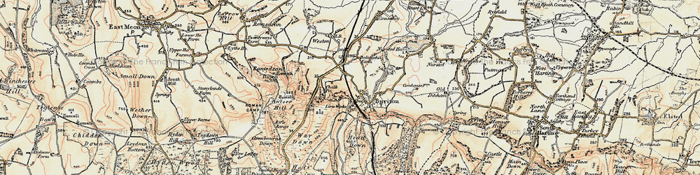 Old map of Buriton in 1897-1900