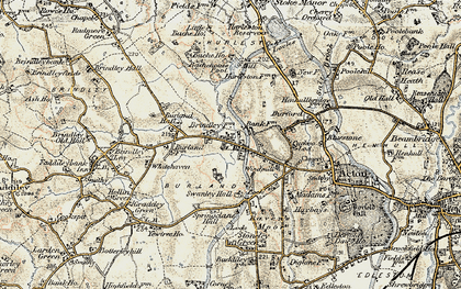 Old map of Burland in 1902