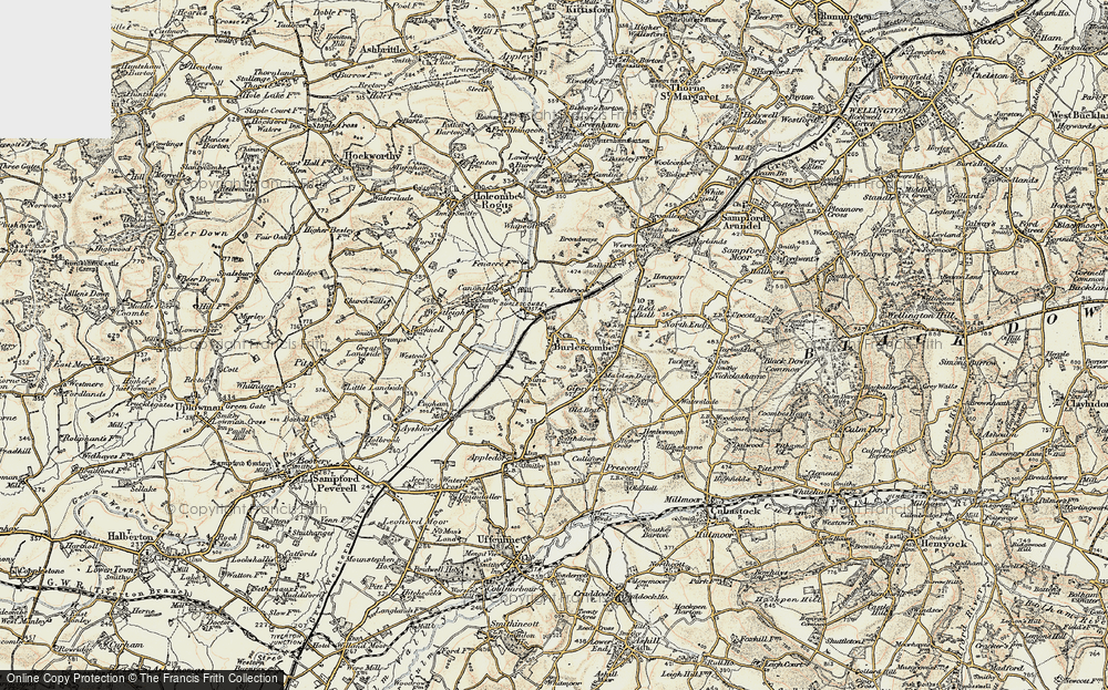 Old Map of Burlescombe, 1898-1900 in 1898-1900