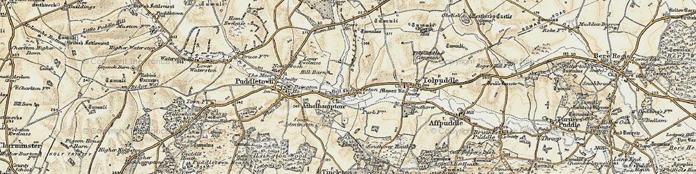 Old map of Burleston in 1897-1909