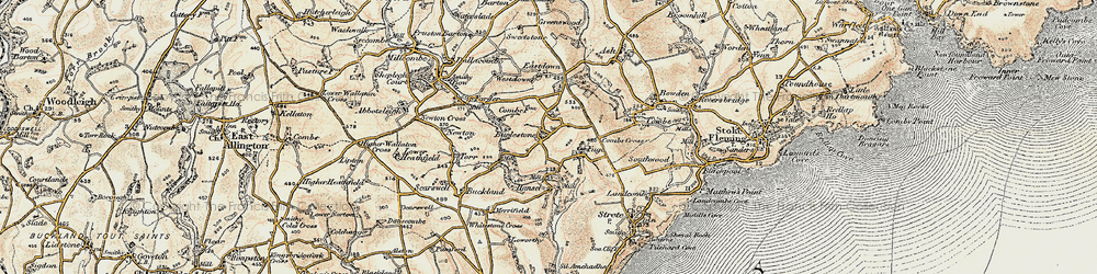 Old map of Burlestone in 1899