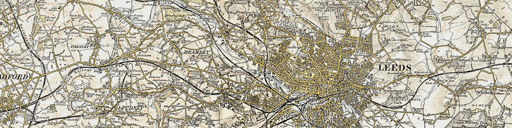 Old map of Burley in 1903-1904