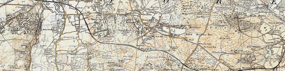 Old map of Burley Beacon in 1897-1909