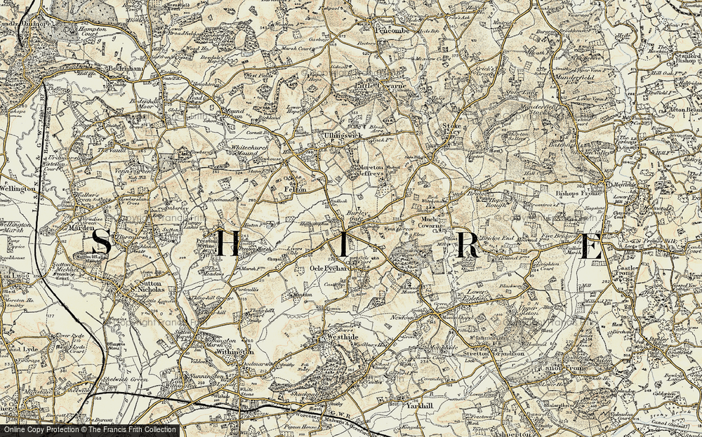 Old Map of Burley Gate, 1899-1901 in 1899-1901