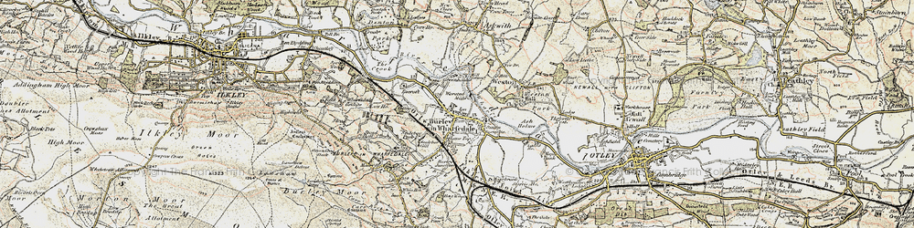 Old map of Burley in Wharfedale in 1903-1904