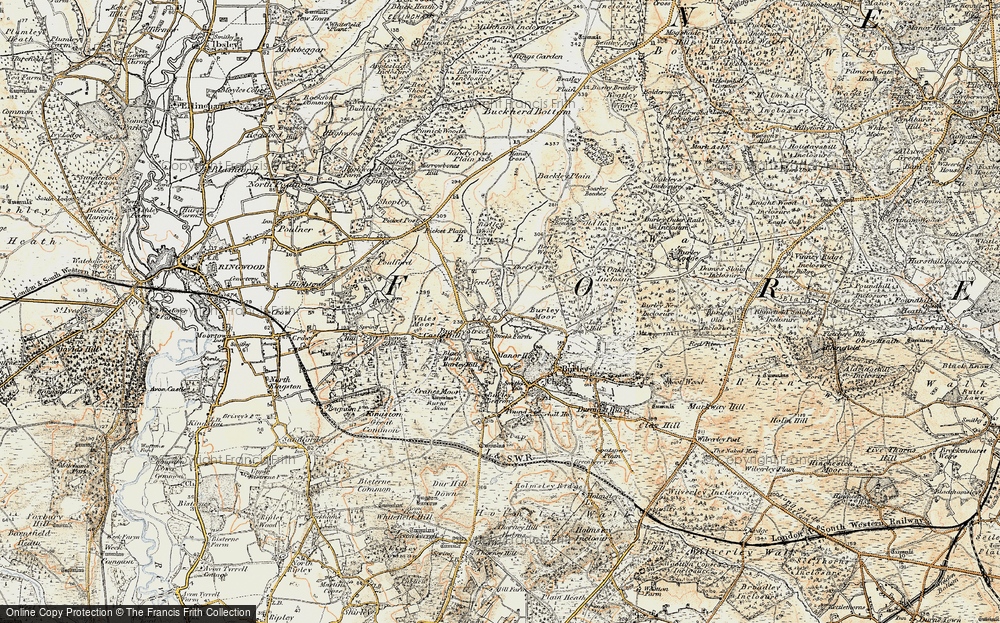 Old Map of Historic Map covering Berry Wood in 1897-1909