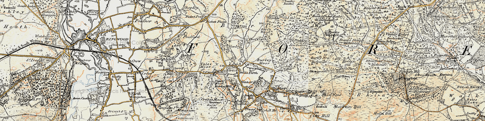 Old map of Berry Beeches in 1897-1909