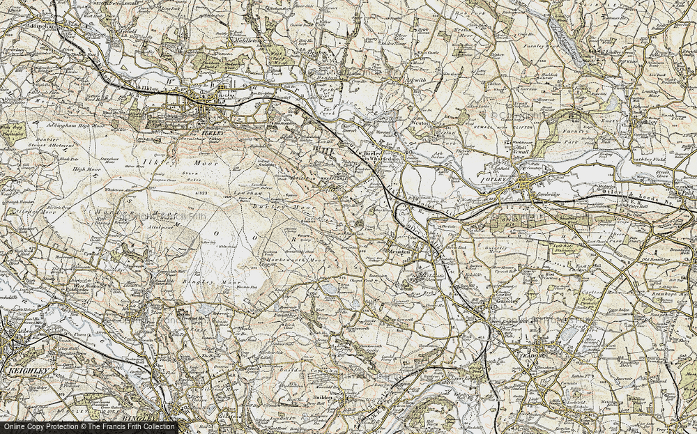 Old Map of Historic Map covering Burley Moor in 1903-1904