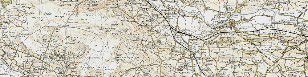 Old map of Burley Woodhead in 1903-1904