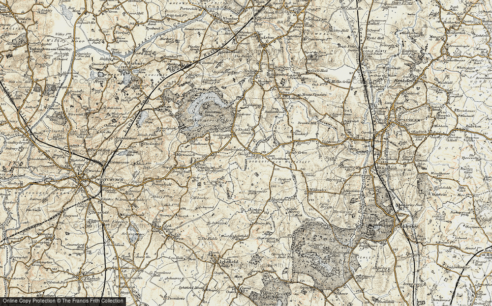 Old Map of Burleydam, 1902 in 1902