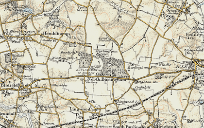 Old map of Burlingham Green in 1901-1902