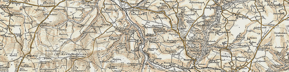 Old map of Burlorne Tregoose in 1900