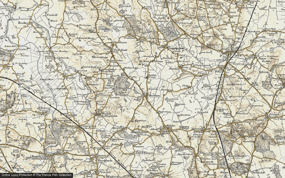 Old Map of Burlton, 1902 in 1902
