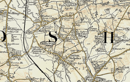 Old map of Burmarsh in 1899-1901