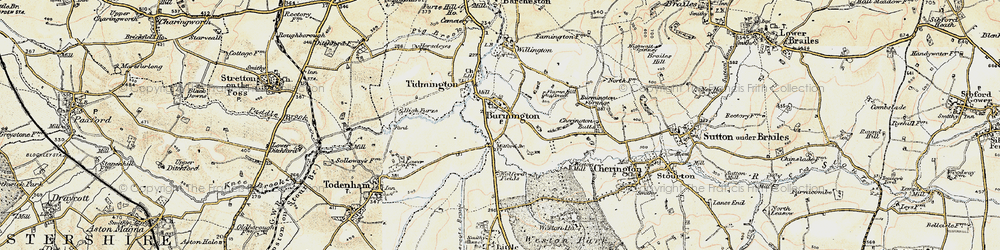 Old map of Burmington in 1899-1901