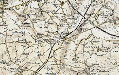 Old map of Burn Bridge in 1903-1904
