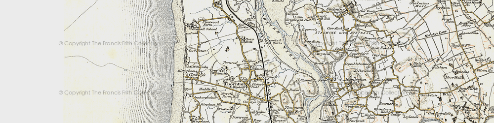 Old map of Burn Naze in 1903-1904