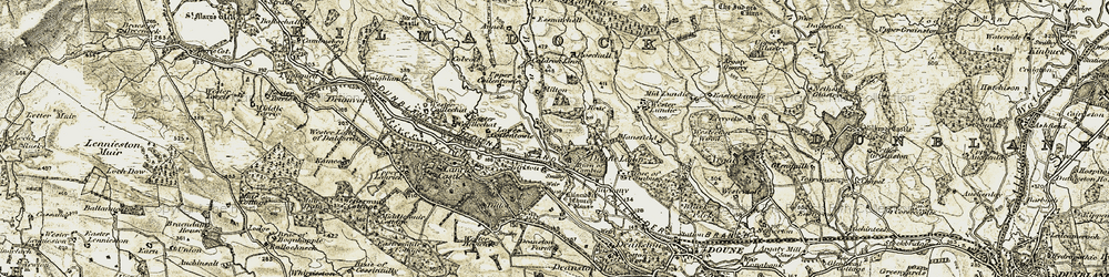 Old map of Braes of Doune in 1904-1907