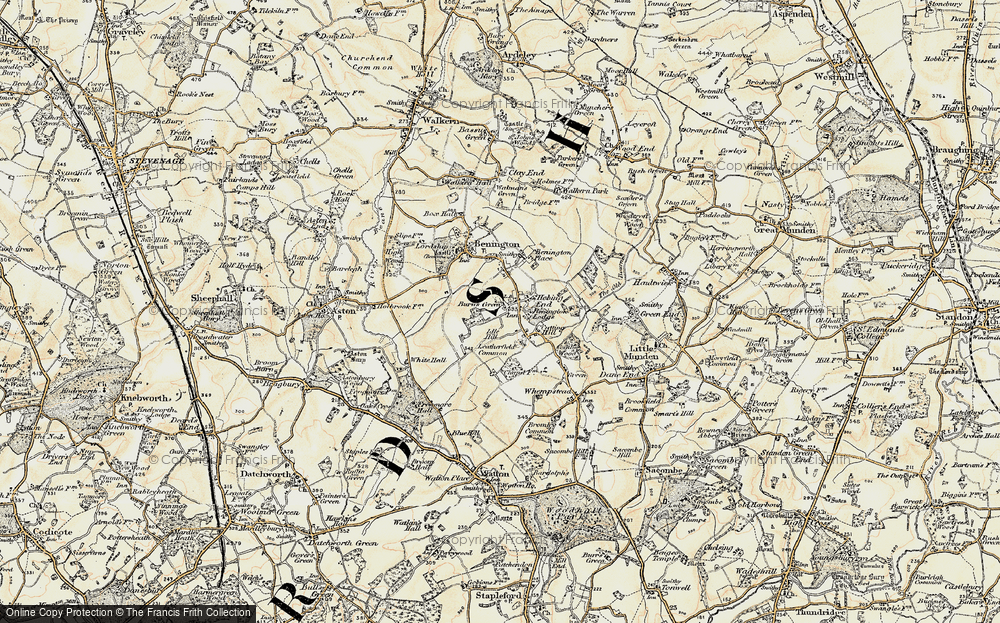 Old Map of Burn's Green, 1898-1899 in 1898-1899