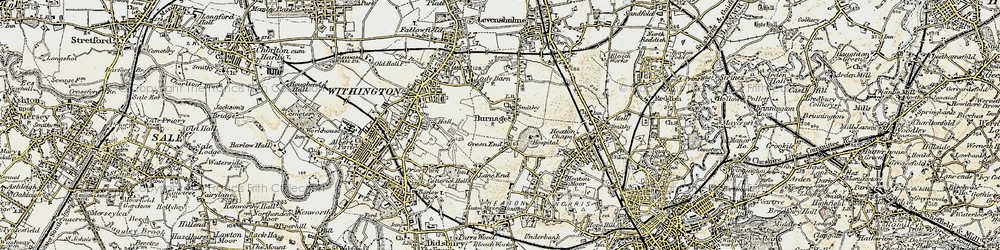 Old map of Burnage in 1903