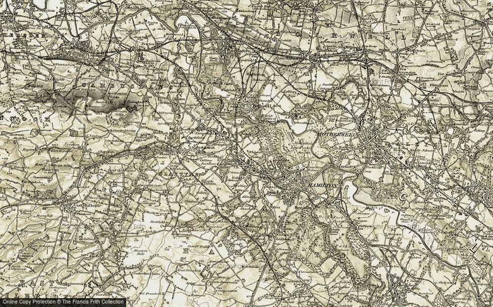 Old Map of Burnbank, 1904-1905 in 1904-1905