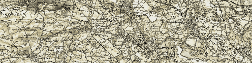 Old map of Burnbank in 1904-1905