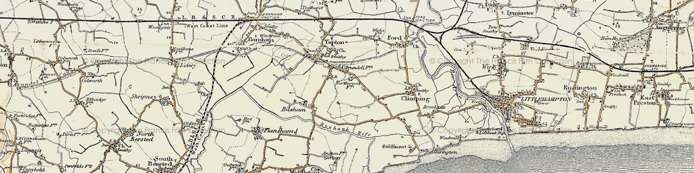 Old map of Burndell in 1897-1899